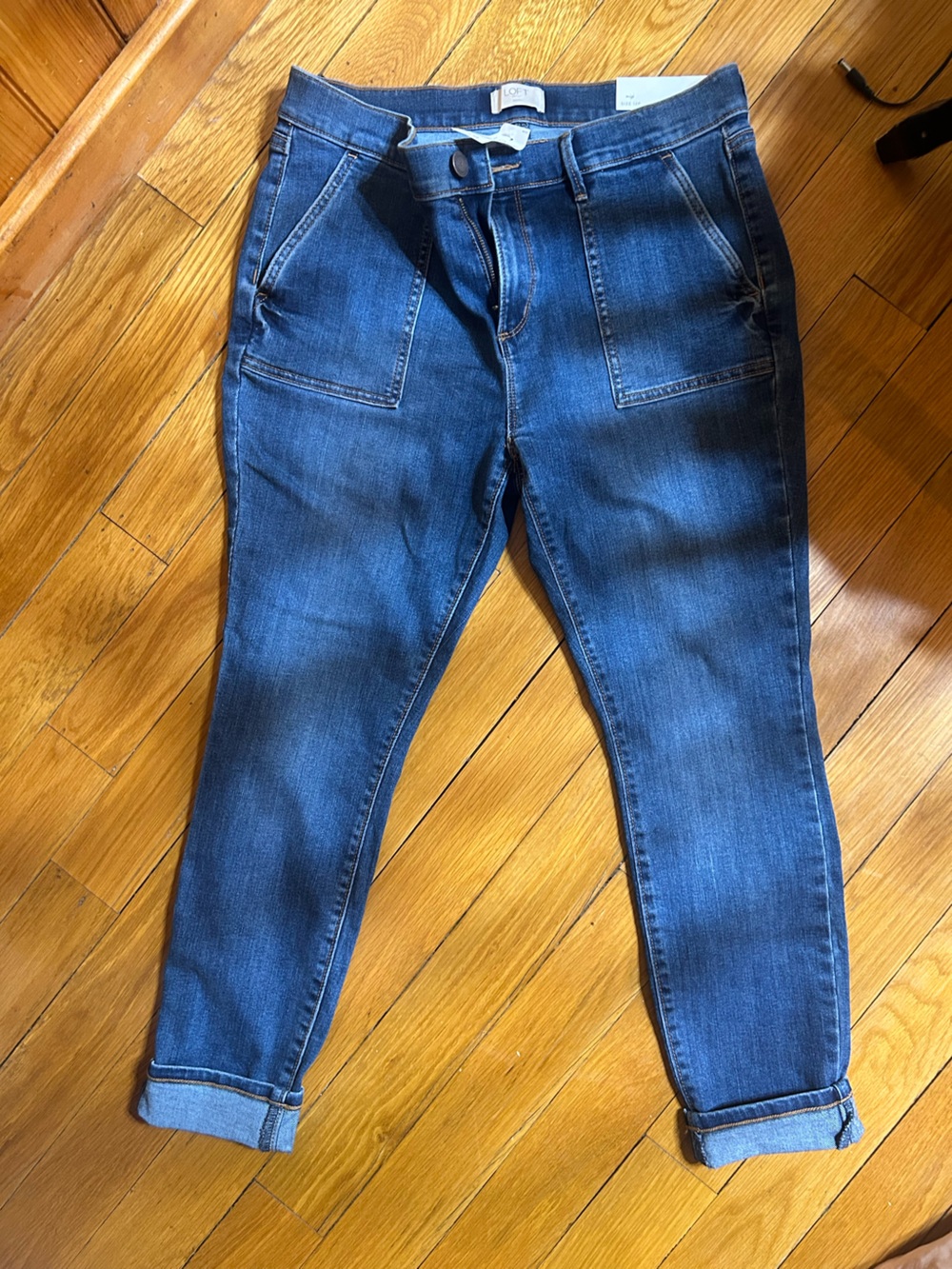 NWT LOFT Modern Skinny Jeans Petite 12P Medium Wash Stretch Denim